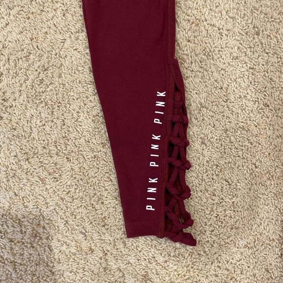 Victoria Secret PINK Yoga Leggings MAROON - Picture 2 of 6